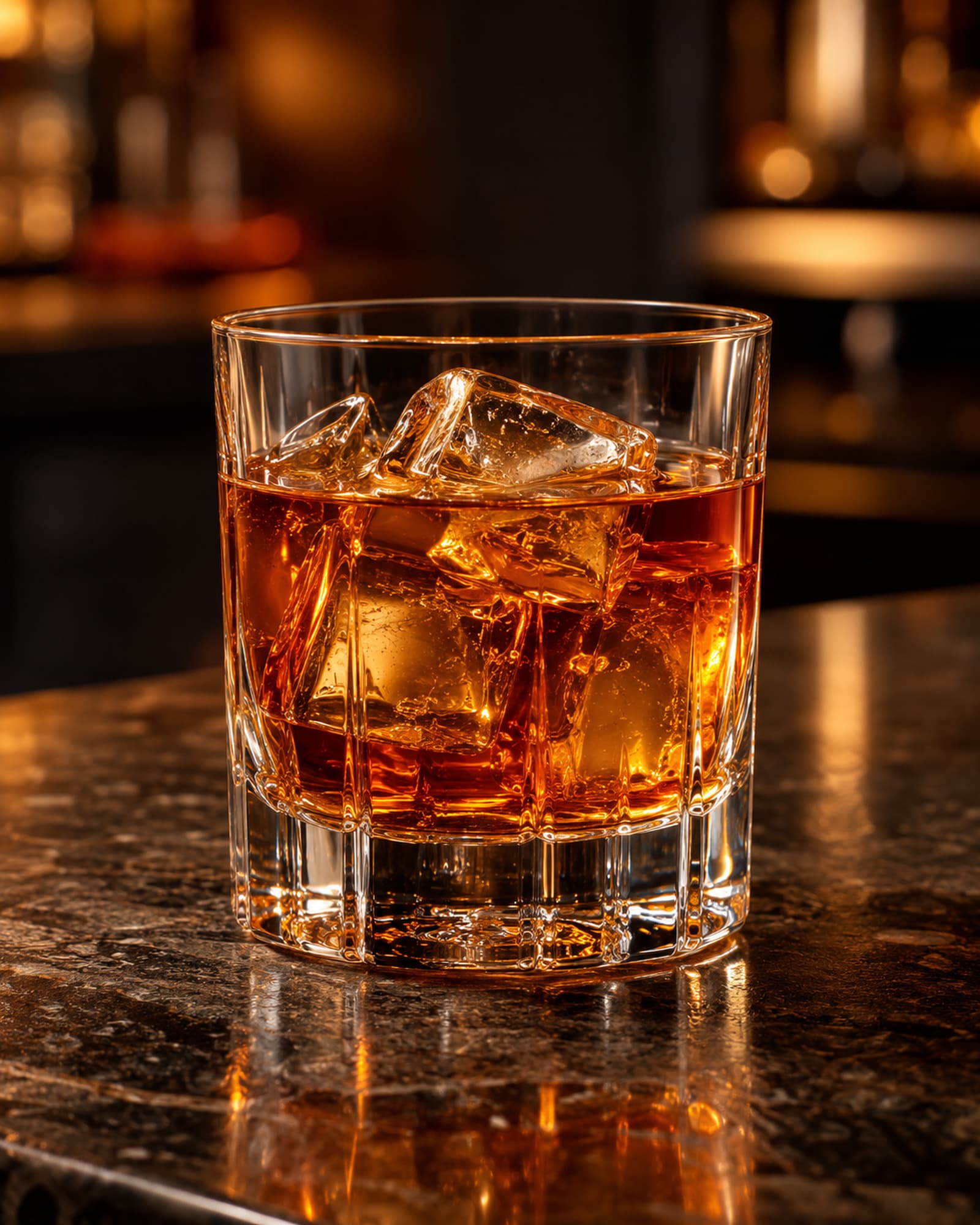 Amber French Connection over ice in a short rocks glass.